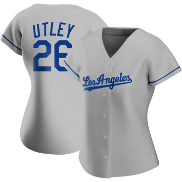 Los Angeles Dodgers Chase Utley Gray Authentic Men's Away Player Jersey  S,M,L,XL,XXL,XXXL,XXXXL