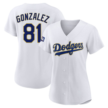 Men's Los Angeles Dodgers Victor Gonzalez 81 2020 World Series Champions  Home Jersey White - Bluefink